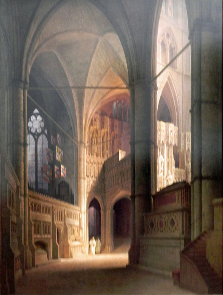 Westminster Abbey Interior, vintage artwork by Max Emanuel Ainmiller, A3 (16x12") Poster Print