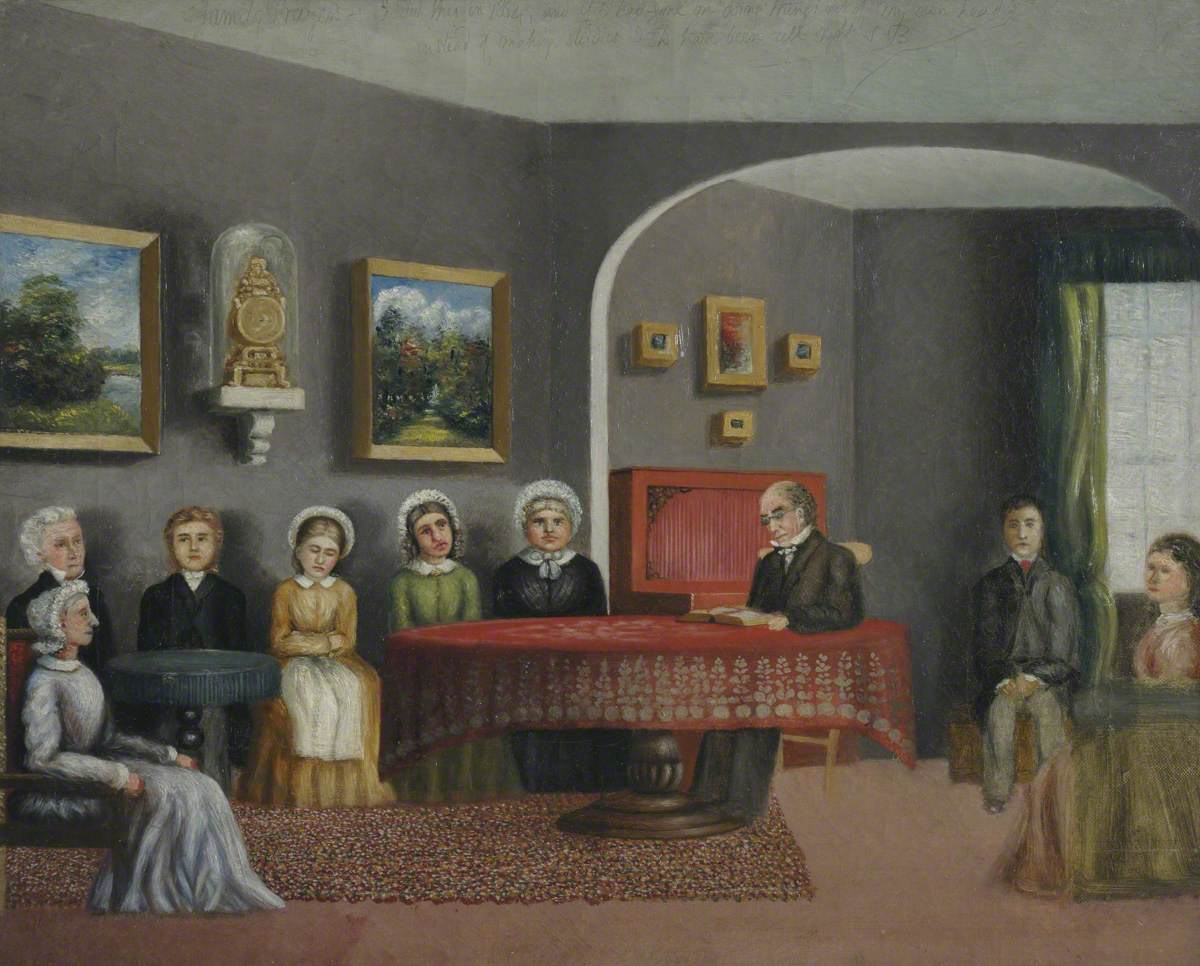 Family Prayers, vintage artwork by Samuel Butler, 12x8" (A4) Poster