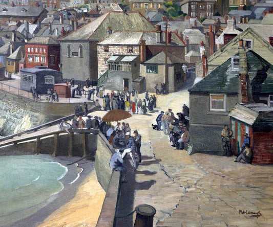 Dolce far niente, St Ives, vintage artwork by Boris Vladimirovic de Heroys, 12x8" (A4) Poster
