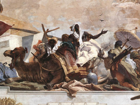 Allegory of the African Continent (Apollo and the Continents), vintage artwork by Giovanni Battista Tiepolo, 12x8" (A4) Poster