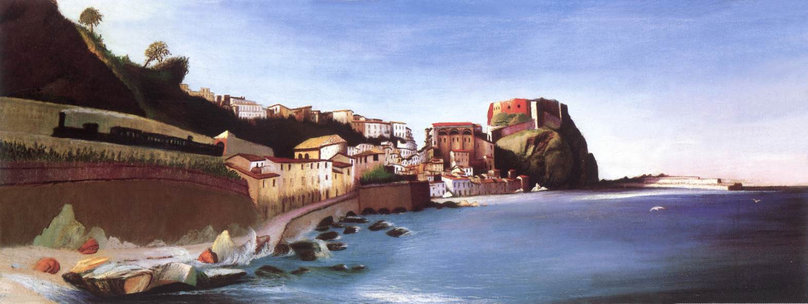 Coastal Town, vintage artwork by Tivadar Csontvary Kosztka, 12x8" (A4) Poster