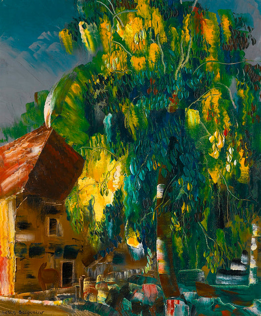 Landscape in Haute-Savoie, vintage artwork by Boris Grigoriev, 12x8" (A4) Poster
