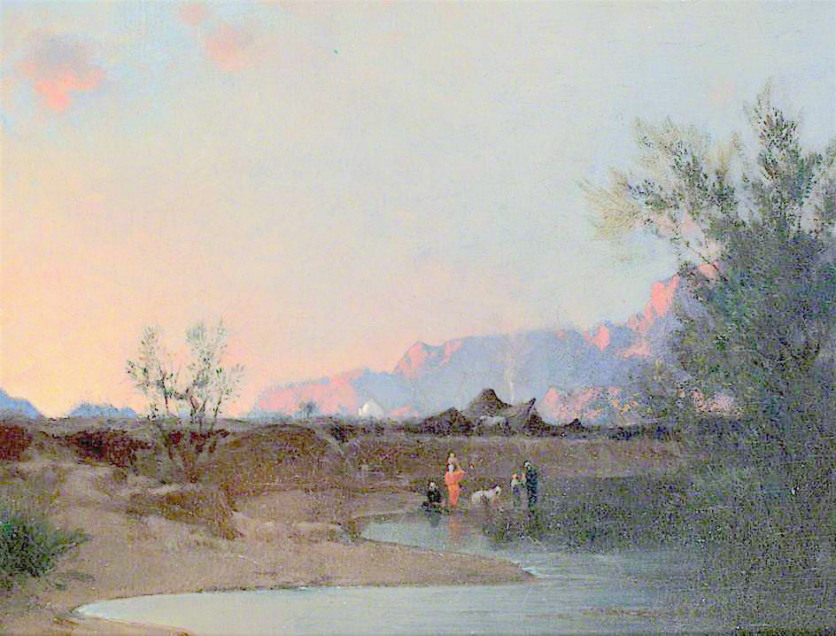 Desert Landscape, Algeria, vintage artwork by Gustave Achille Guillaumet, 12x8" (A4) Poster