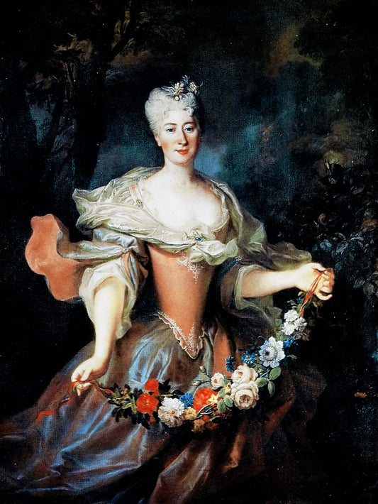Portrait of Marcybela Aginskaja, vintage artwork by Louis de Silvestre, 12x8" (A4) Poster