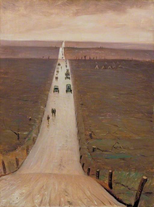 The Road from Arras to Bapaume by Christopher Nevinson,16x12(A3) Poster