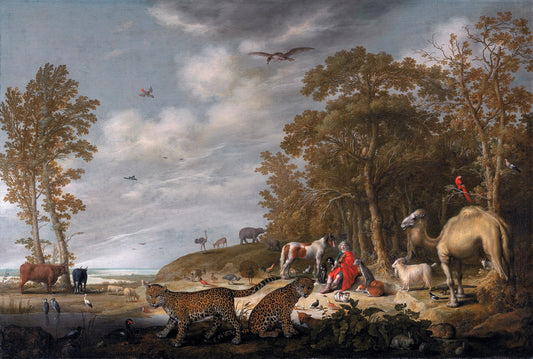 Orpheus with Animals in a Landscape, vintage artwork by Aelbert Cuyp, 12x8" (A4) Poster