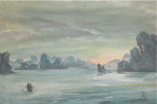 Ha Long Bay, Vietnam, vintage artwork by Alexander Evgenievich Yakovlev, 12x8" (A4) Poster