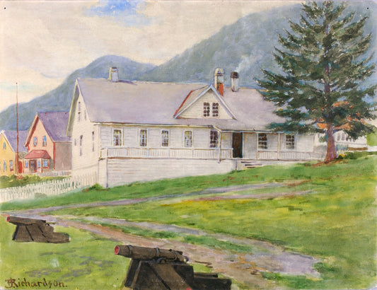 Former Governor's House, Sitka, 1905, vintage artwork by Theodore J. Richardson, 12x8" (A4) Poster