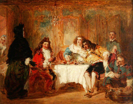 Mme Jourdain Discovers Her Husband at the Dinner Which He Gave to the Marquise and Count Dorante, vintage artwork by William Powell Frith, A3 (16x12") Poster Print