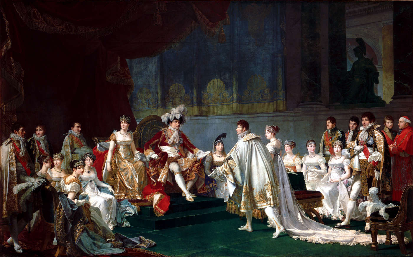 Marriage of prince Jerôme Bonaparte and Frederique-Catherine de Wurtemberg, vintage artwork by Jean-Baptiste Regnault, 12x8" (A4) Poster