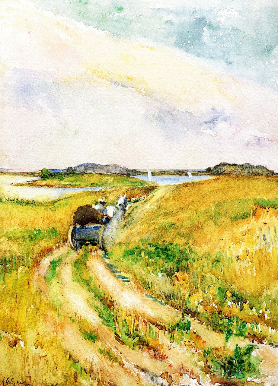 Cart on a Seaside Path by Annie G. Sykes,A3(16x12")Poster