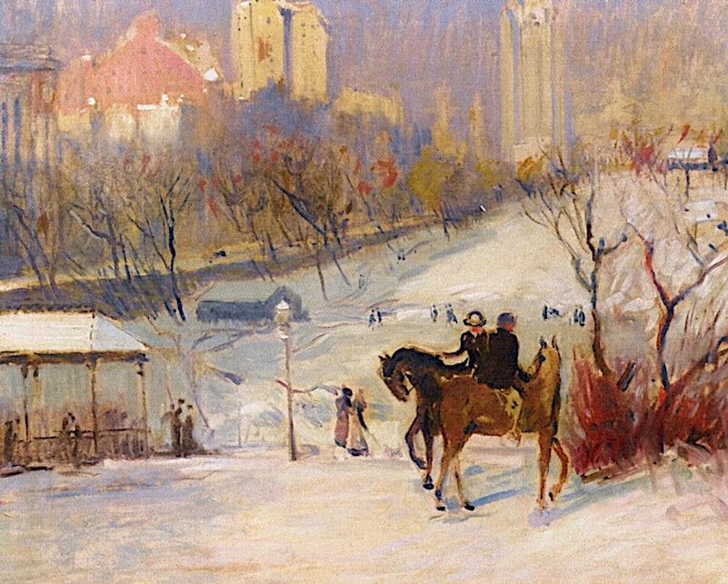 ack Riders in Central Park, Winter by Arthur Clifton Goodwin,A3(16x12")Poster
