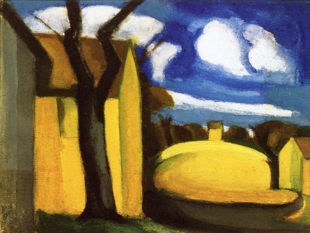 Blue Golden (study), vintage artwork by Oscar Bluemner, 12x8" (A4) Poster
