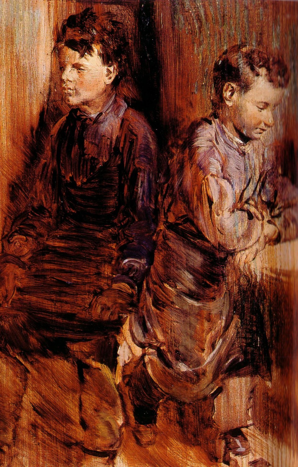 Widows (Detail), vintage artwork by Wilhelm Busch, 12x8" (A4) Poster