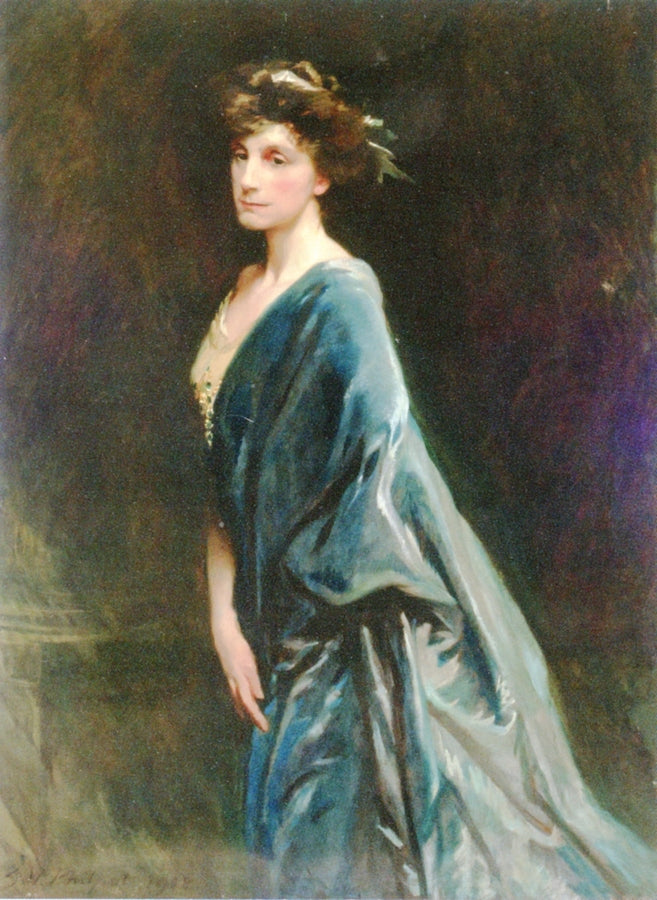 Elegant Woman in Blue by Glyn Warren Philpot,16x12(A3) Poster
