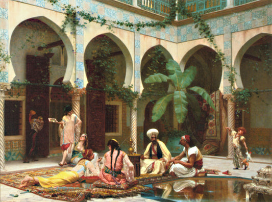 In the Harem, vintage artwork by Gustave Boulanger, 12x8" (A4) Poster