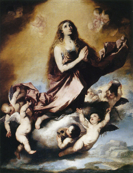The Ecstasy of Saint Mary Magdalen, vintage artwork by Luca Giordano, 12x8" (A4) Poster