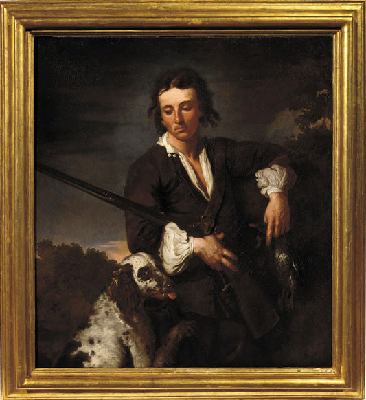 Giuliano Baldassarrini, detto Zigolino, in veste di cacciatore, vintage artwork by Niccolo Cassana, 12x8" (A4) Poster