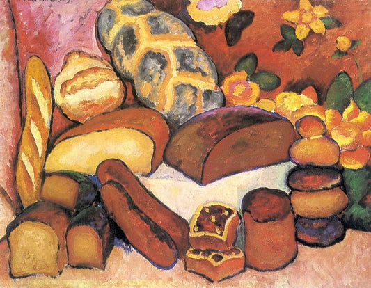 Loaves of Bread, vintage artwork by Ilya Mashkov, 12x8" (A4) Poster