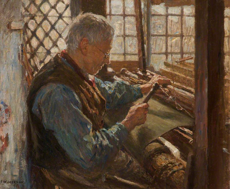 The Old Weaver, vintage artwork by Frederick William Jackson, 12x8" (A4) Poster