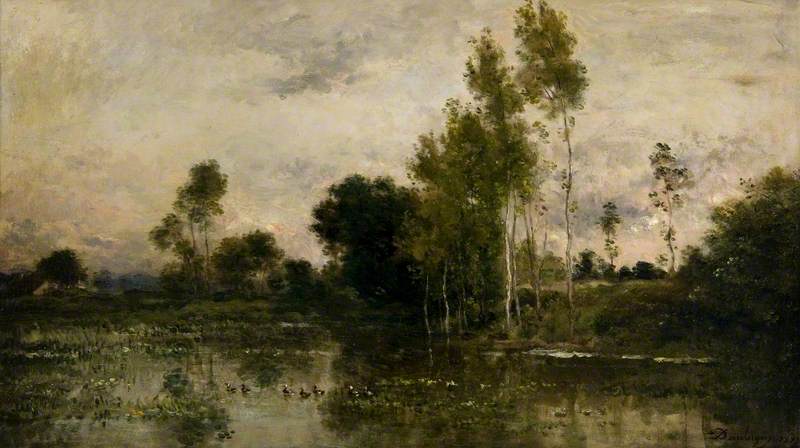 Lake with Ducks, vintage artwork by Charles-François Daubigny, A3 (16x12") Poster Print
