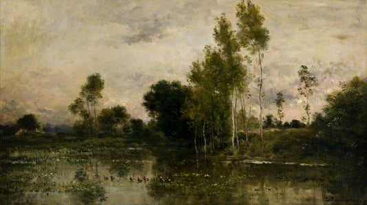 Lake with Ducks, vintage artwork by Charles-François Daubigny, A3 (16x12") Poster Print