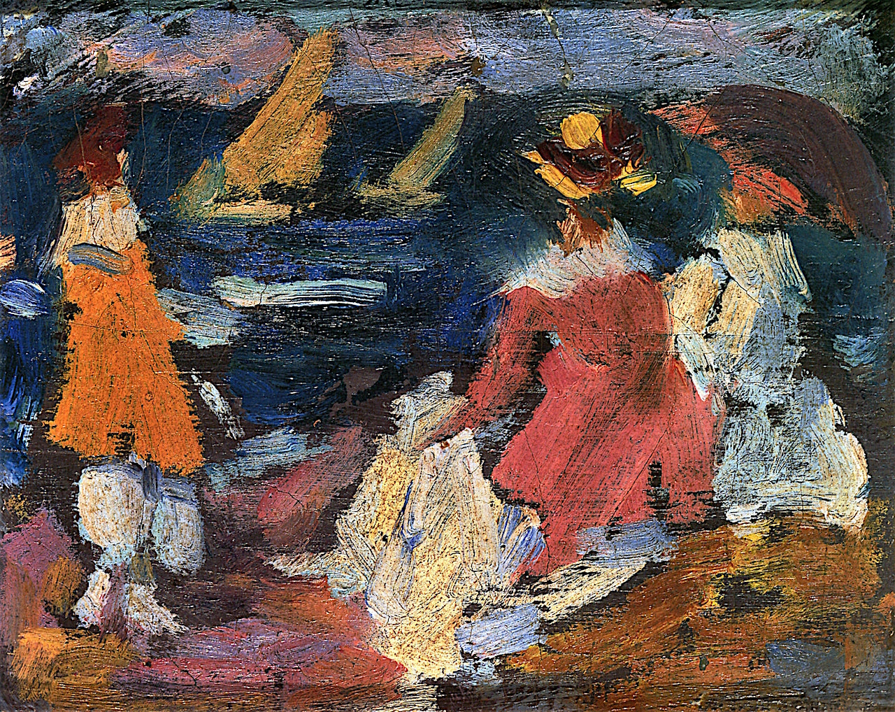 By the Sea, Sailboats by Jules Pascin,16x12(A3) Poster