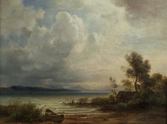 Thunderstorm over Lake Starnberg, vintage artwork by Christian Morgenstern, A3 (16x12") Poster Print