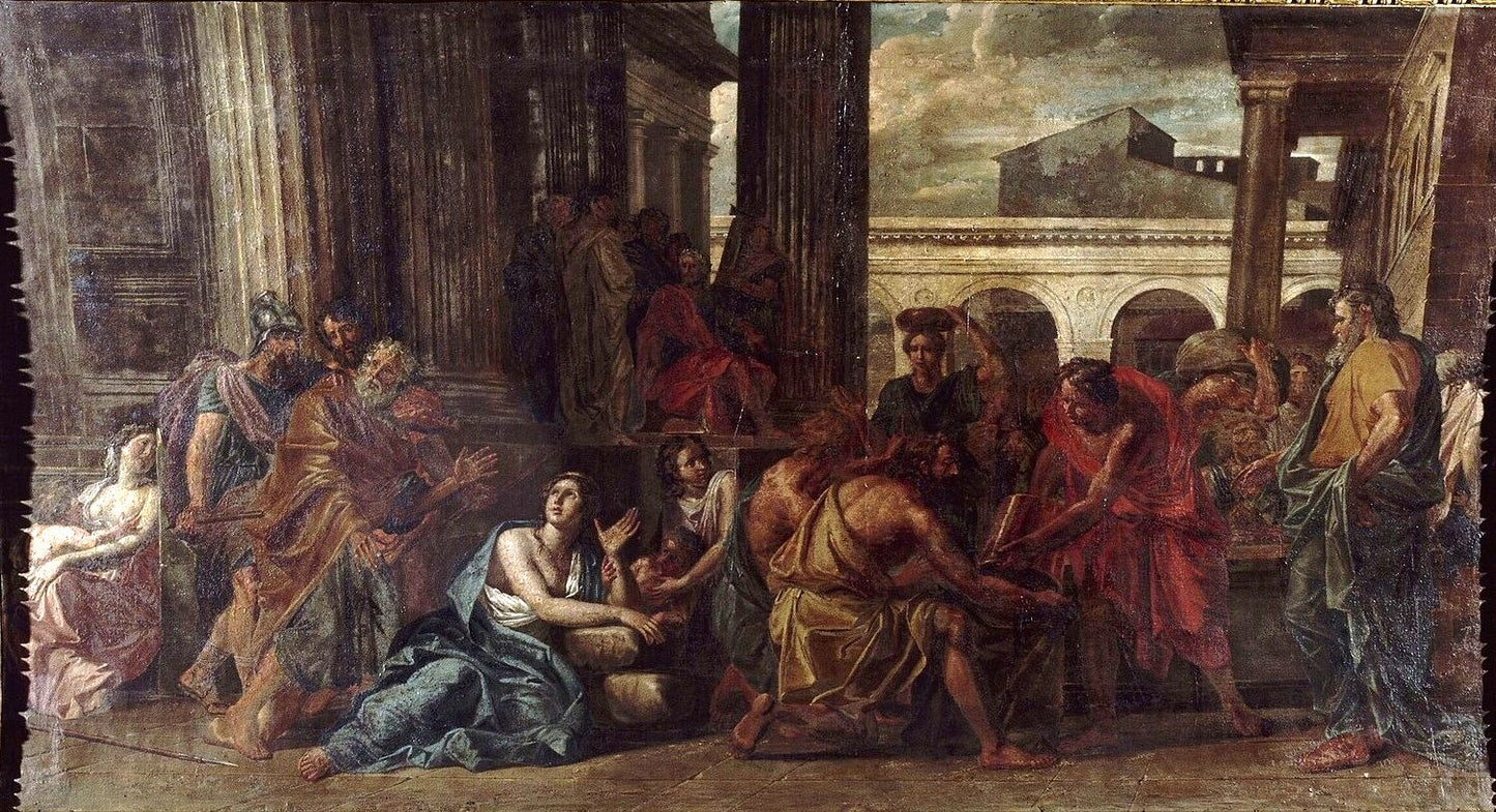 Queen's Guard Room - Alexander Severus Had Distributed Wheat to the People of Rome (large version), vintage artwork by Noël Coypel I, 12x8" (A4) Poster