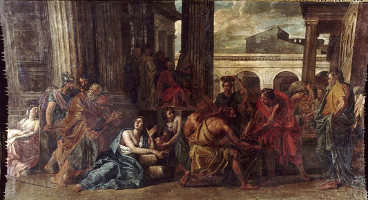 Queen's Guard Room - Alexander Severus Had Distributed Wheat to the People of Rome (large version), vintage artwork by Noël Coypel I, 12x8" (A4) Poster