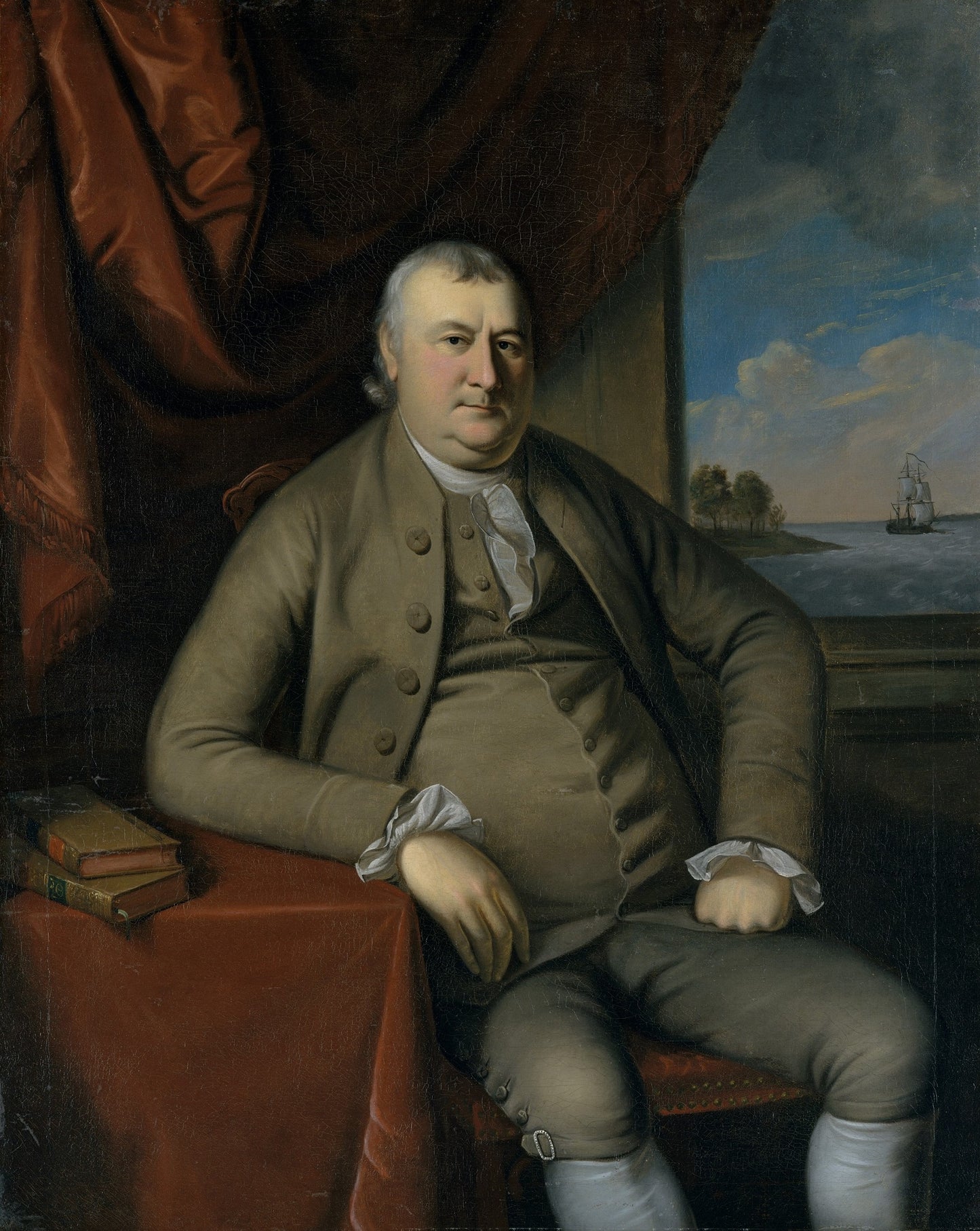 Samuel Mifflin, vintage artwork by Charles Willson Peale, 12x8" (A4) Poster