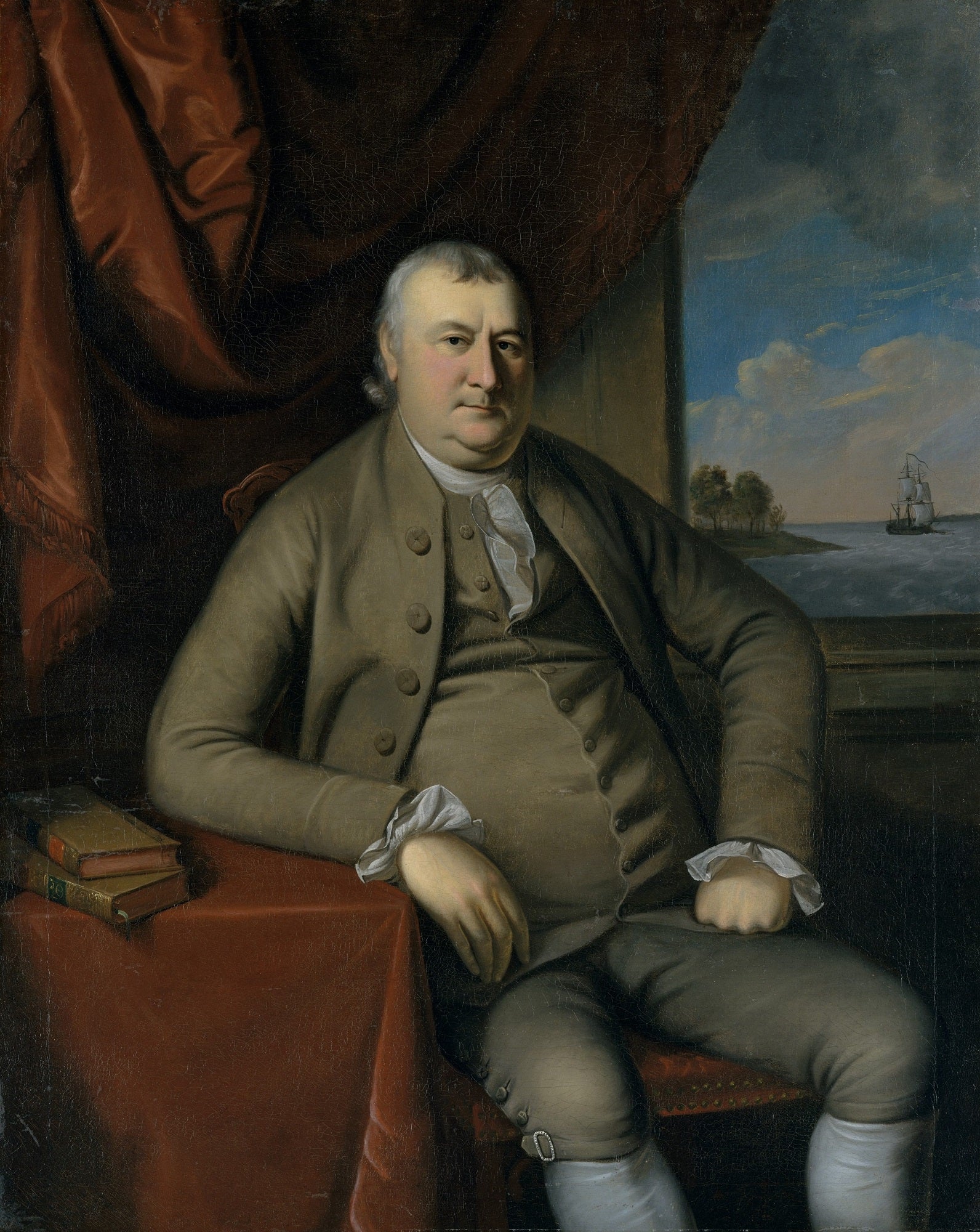 Samuel Mifflin, vintage artwork by Charles Willson Peale, 12x8" (A4) Poster