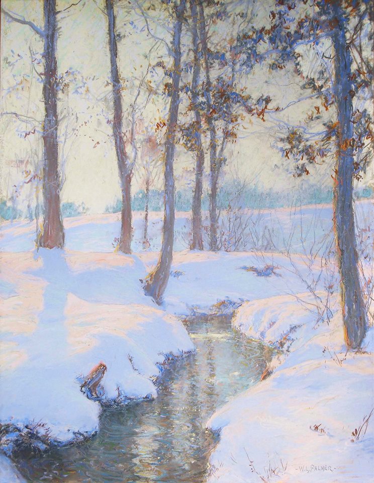Brook in Winter, vintage artwork by Walter Launt Palmer, 12x8" (A4) Poster