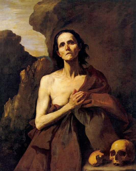 Saint Mary of Egypt, vintage artwork by Jusepe de Ribera, 12x8" (A4) Poster