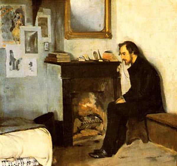 Hombre solo, vintage artwork by Ramon Casas y Carbó, 12x8" (A4) Poster
