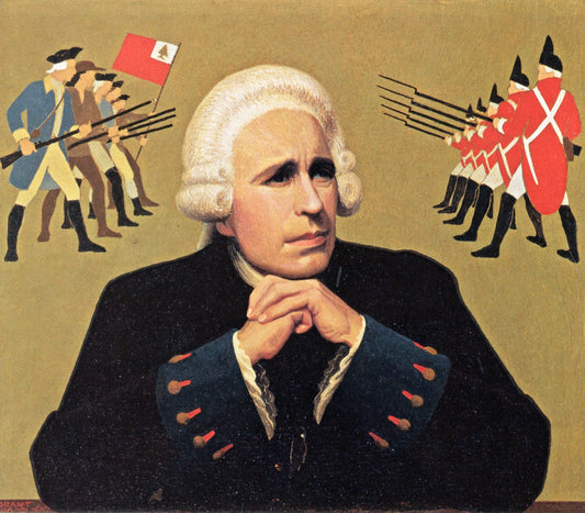 Oliver Wiswell, vintage artwork by Grant Wood, 12x8" (A4) Poster