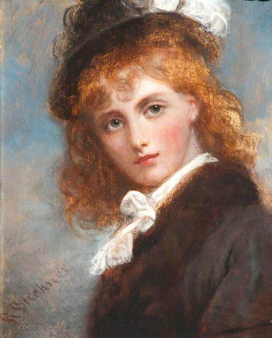 Bust Study of an Unknown Young Girl, vintage artwork by Richard Buckner, A3 (16x12") Poster Print