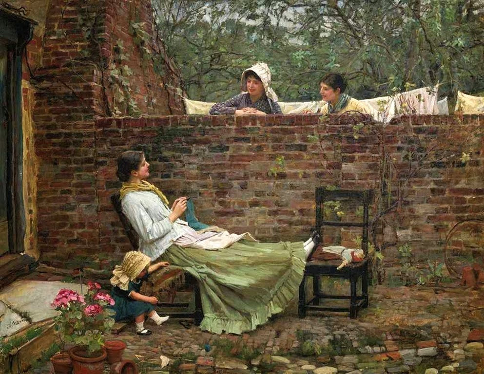 Good Neighbours, vintage artwork by John William Waterhouse, 12x8" (A4) Poster