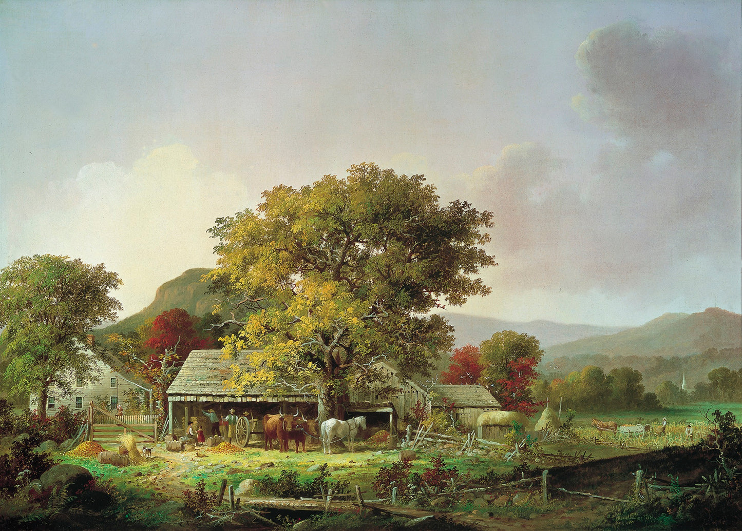 Autumn in New England:  Cider Making, vintage artwork by George Henry Durrie, A3 (16x12") Poster Print