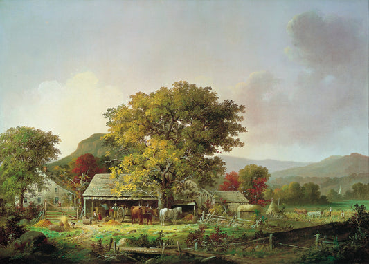 Autumn in New England:  Cider Making, vintage artwork by George Henry Durrie, A3 (16x12") Poster Print