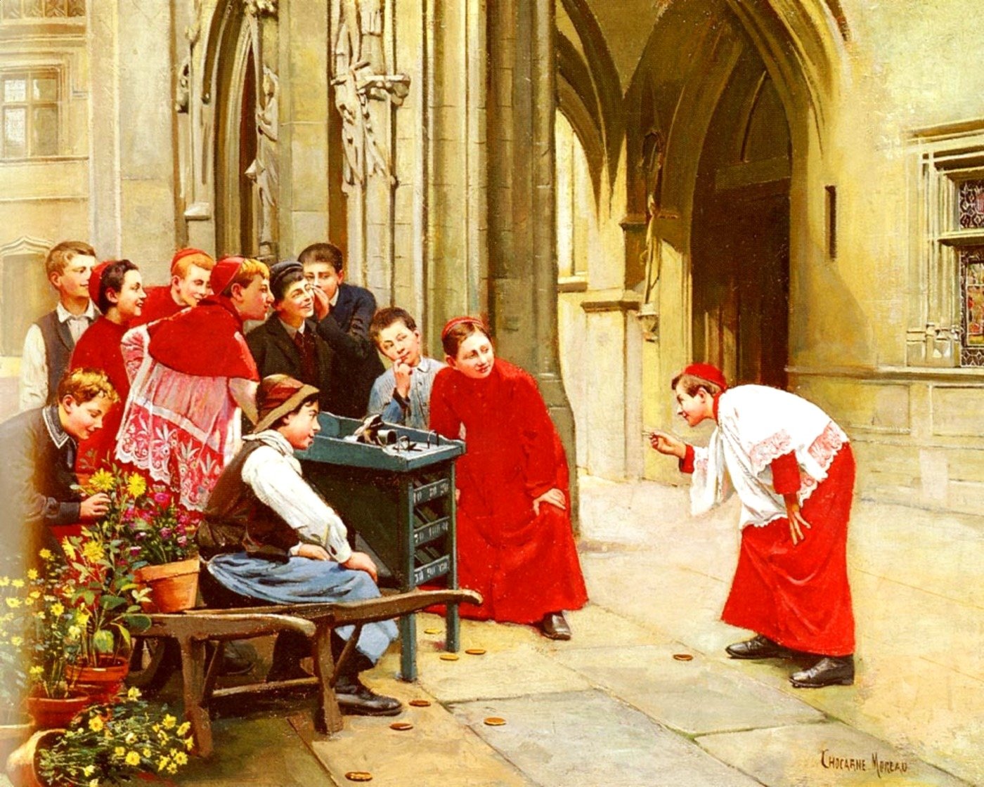 The Frog Game, vintage artwork by Paul-Charles Chocarne-Moreau, 12x8" (A4) Poster