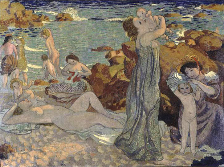 Baigneuses, plage du Pouldu by Maurice Denis,A3(16x12")Poster