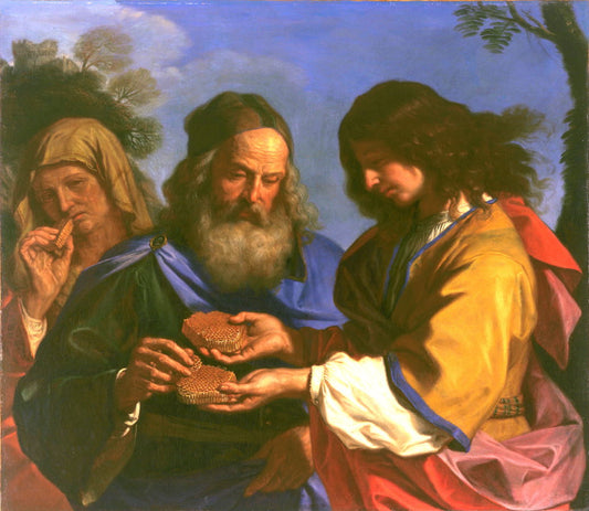 Samson and the Honeycombe, vintage artwork by Guercino, 12x8" (A4) Poster