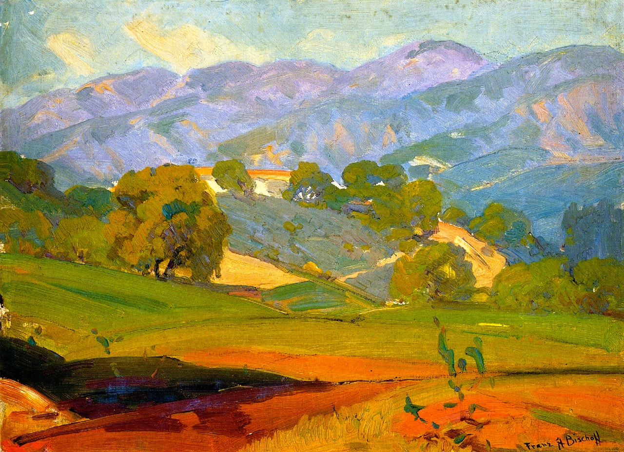 Pasadena Landscape, vintage artwork by Franz Bischoff, 12x8" (A4) Poster