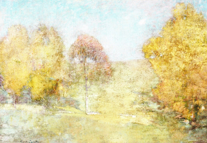 Autumn Morning - Fading Moon by Emil (Soren Emil) Carlsen,A3(16x12")Poster