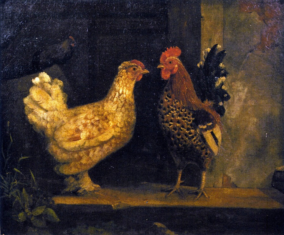 Study from Nature - Chickens, vintage artwork by Charles Henry Miller, 12x8" (A4) Poster