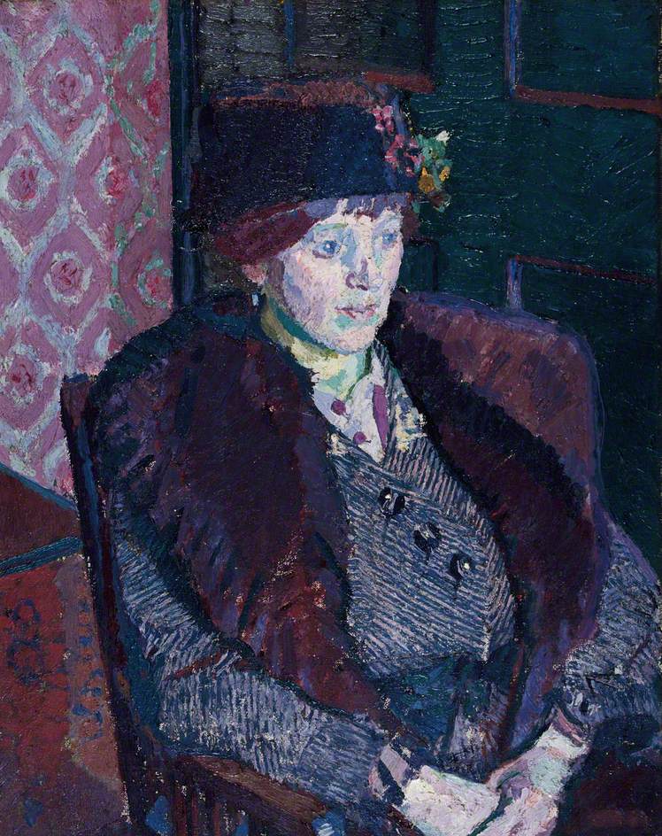 Mrs Victor Sly, vintage artwork by Harold Gilman, 12x8" (A4) Poster