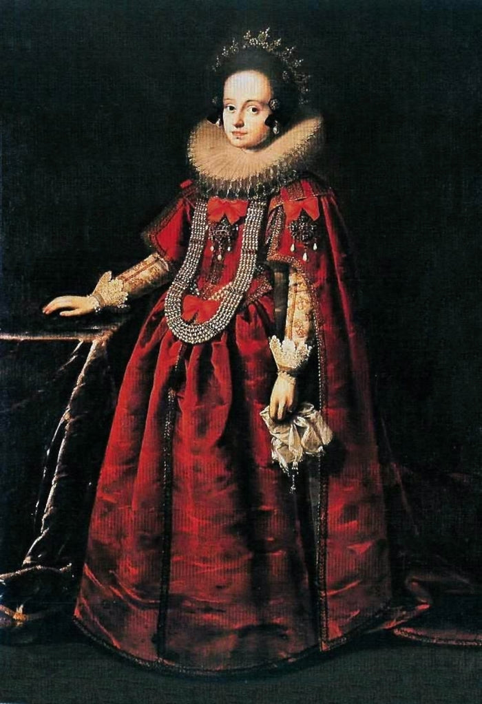 Portrait of Anne Catherine Constance Vasa, vintage artwork by Peter Danckerts de Rij, 12x8