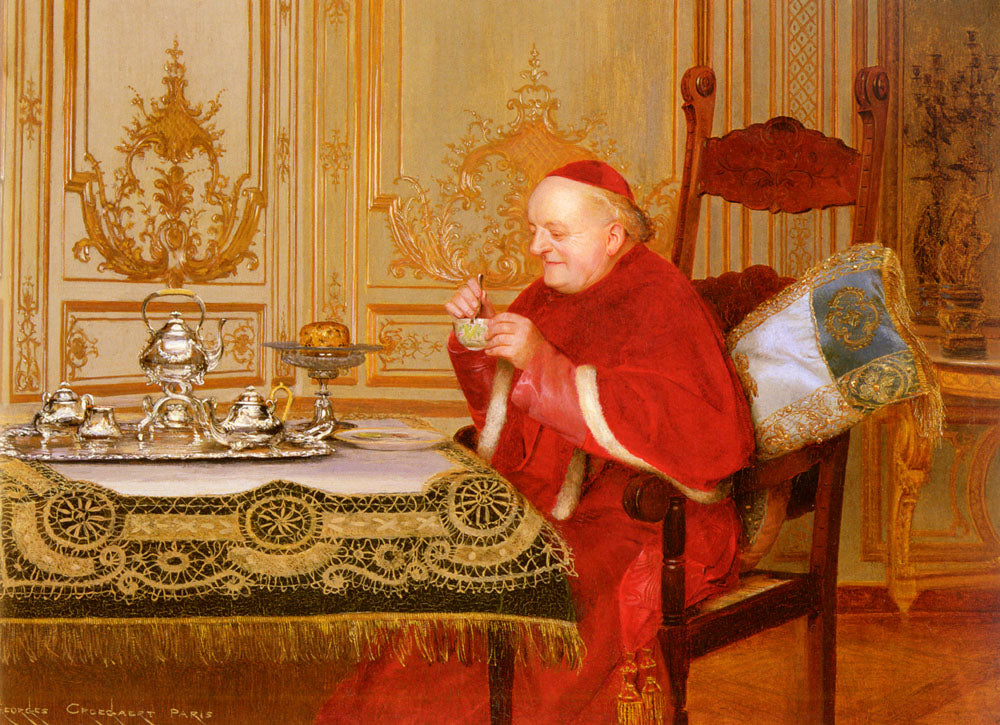 Teatime, vintage artwork by Georges Croegaert, 12x8" (A4) Poster