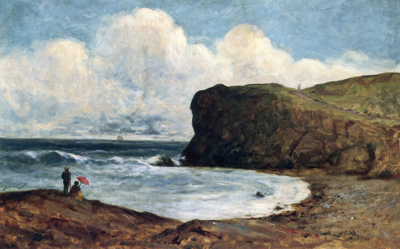Bath Road Cliff, Newport, vintage artwork by Edward Mitchell Bannister, 12x8" (A4) Poster